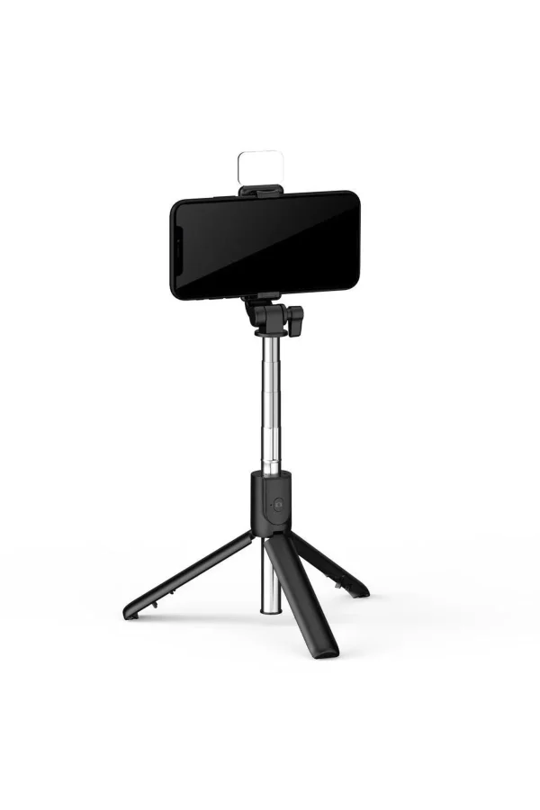 Işıklı Mini Tripod Bluetooth Kumandalı Kablosuz Selfie Çubuğu Işıklı Şarjlı Yeni Model
